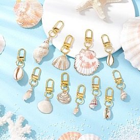 Гальванические подвесные украшения в виде ракушек, Поворотные застежки из сплава, подвески для украшений сумок