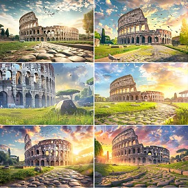 View of The Colosseum DIY Diamond Painting Kit, Including Resin Rhinestones Bag, Diamond Sticky Pen, Tray Plate and Glue Clay, Living Room, Bedroom Decoration