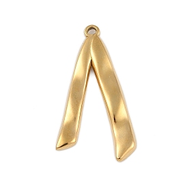 Ion Plating(IP) 304 Stainless Steel Pendants, Letter V Charm