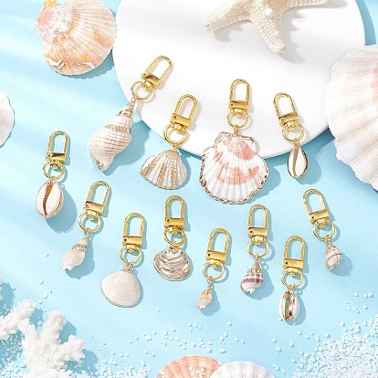 Гальванические подвесные украшения в виде ракушек, Поворотные застежки из сплава, подвески для украшений сумок