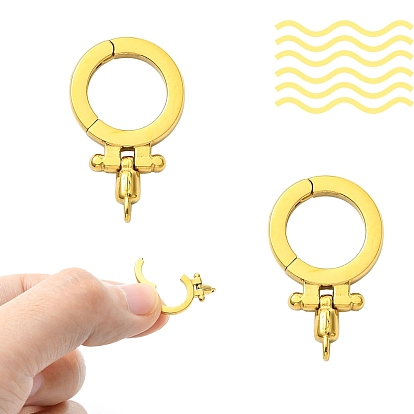 2Pcs 304 Stainless Steel Twister Clasps, Ring