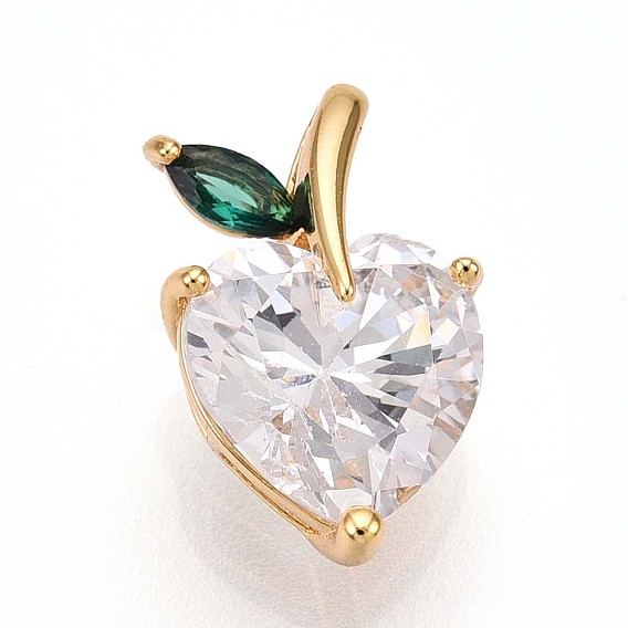 Латунные микро проложить кубического циркония прелести, сердце