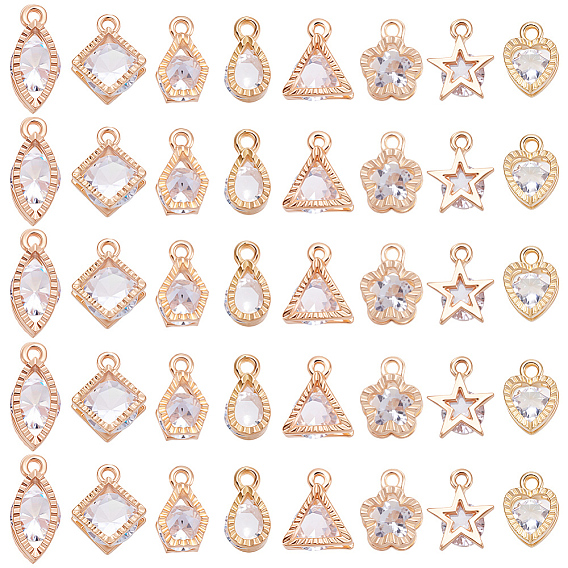 80 шт 8 стили подвески из сплава, с кубического циркония