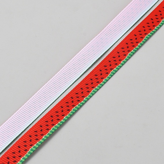 Полиэстер Grosgrain ленты, арбуз, аксессуары для одежды, материалы для заколок для волос