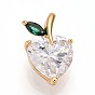 Латунные микро проложить кубического циркония прелести, сердце