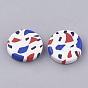 Handmade Polymer Clay Beads, Flat Round