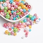 Ab Farbe Acryl-Perlen, Runde, 4~10 mm, Bohrung: 1~2 mm