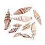 Подвески из натуральной спиральной раковины с гальваническим покрытием, подвески в форме ракушек, с железными петлями и латунной фурнитурой, песчаный коричневый