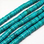 Natural Magnesite Beads Strands, Dyed, Heishi Beads, Flat Round/Disc