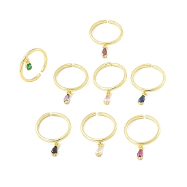 Кубический циркон подвеска в форме слезы болтается открытое кольцо-манжета, настоящие позолоченные украшения из латуни для женщин, без свинца и без кадмия