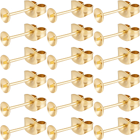 50шт. ионное покрытие (IP) 304 фурнитура для сережек-гвоздиков из нержавеющей стали, за половину пробурено бисера