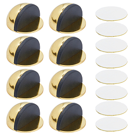 8Pcs Stainless Steel Door Stopper, Anti-Collision Floor Stop Holder, Half Round