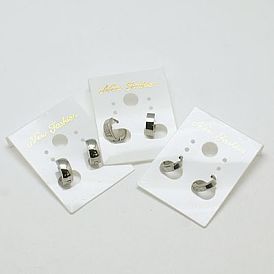 Fashion 304 Stainless Steel Huggie Hoop Earrings, Hypoallergenic Earrings, 8.5~9x9.5x2~3.5mm, Pin: 0.5mm