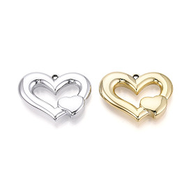 Акриловые большие подвески, полые прелести сердца