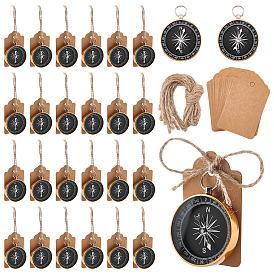 30Компас из алюминиевого сплава и пластика, с 30шт. прямоугольными пустыми ценниками из крафт-бумаги