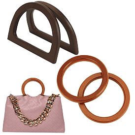 4Pcs 2 Style Wooden Bag Handles, for Bag Replacement Accessories