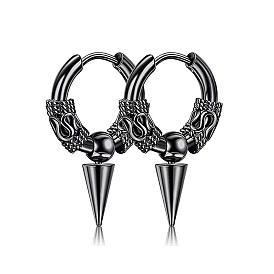304 Stainless Steel Hoop Earrings, Cone Drop Earrings