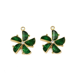 304 из нержавеющей стали стеклянные подвески, , со стразами, ионное покрытие (ip), реальный 18 k позолоченный