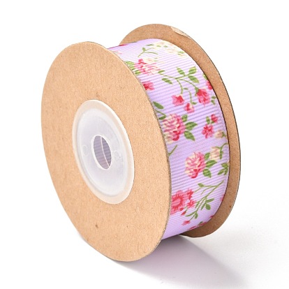 Polyester Ribbon, Flower Pattern, for Gifts Wrapping Party