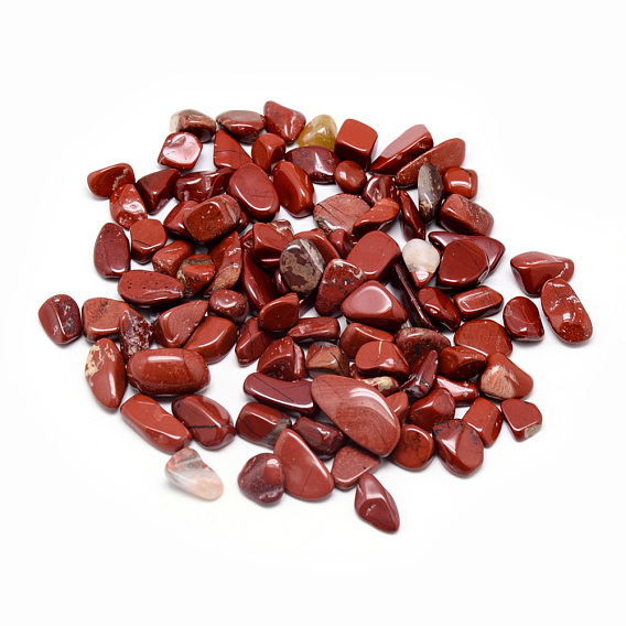 Perles naturelles jaspe rouge, pierre tombée, pas de trous / non percés, puces