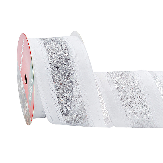 10 ярдов полиэстеровых атласных лент горячего тиснения, для украшения рождественской вечеринки