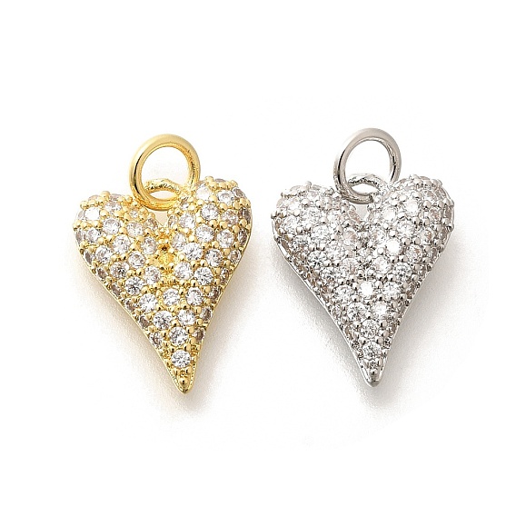 Латунные микропаве прозрачные подвески с фианитом, с целью перехода в кольце, долговечный, без свинца и без кадмия, сердце прелести