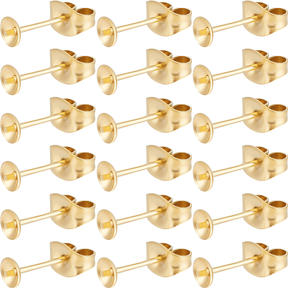 50шт. ионное покрытие (IP) 304 фурнитура для сережек-гвоздиков из нержавеющей стали, за половину пробурено бисера