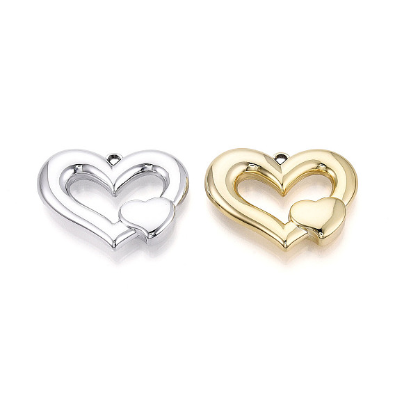 Акриловые большие подвески, полые прелести сердца