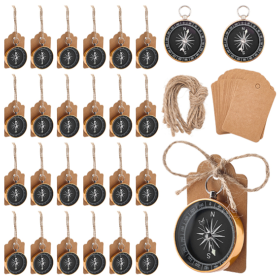 30Компас из алюминиевого сплава и пластика, с 30шт. прямоугольными пустыми ценниками из крафт-бумаги