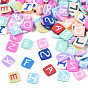 Cabochons en argile polymère manuels, tranches de pâte polymère pour nail art, Décoration de coques de téléphone et création de bijoux DIY, carré avec lettre