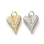 Латунные микропаве прозрачные подвески с фианитом, с целью перехода в кольце, долговечный, без свинца и без кадмия, сердце прелести