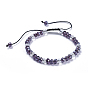 Adjustable Glass Braided Bead Bracelets, with Nylon Cord