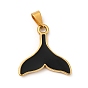 PVD Vacuum Plating 201 Stainless Steel Enamel Pendants, Mermaid Tail Shape