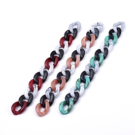 Dreifarbige handgefertigte Acryl-Bordsteinkettensets, verdrehten Ketten, Nachahmung Edelstein-Stil, für Schmuck machen