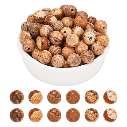 Природных драгоценных камней бисер нитей, картина яшма, круглые