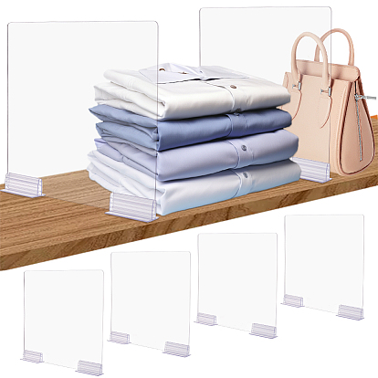 12Pcs PVC Panels Holder, Self Adhesive Sneeze Guard Holder, with 4Pcs Square Acrylic Board