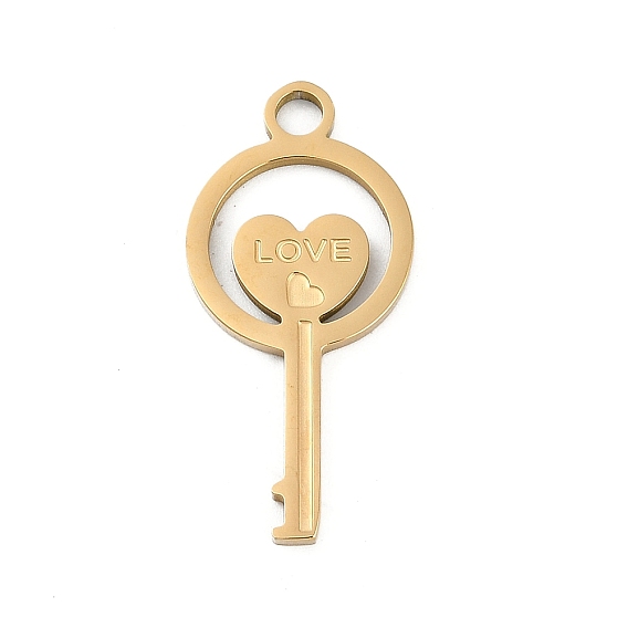 304 подвески из нержавеющей стали, ключ со словом любовь талисман, ионное покрытие (ip)