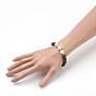Natural Lava Rock Beads Stretch Bracelets, with Pearl Beads