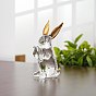 Handmade Lampwork Rabbit Figurine Display Decorations, for Desktop Home Decoration