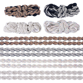 4 ярдов 4 цветов ленты со стразами, волнистый s-образный