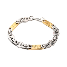 304 Stainless Steel Byzantine Chain Bracelets, with 201 Stainless Steeel Findings