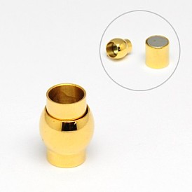304 Magnetverschlüsse aus Edelstahl mit Klebeenden, Ionenbeschichtung (ip), Spalte mit Rund, 13x10 mm, Bohrung: 6 mm