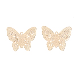 Pendentifs en laiton, plaqué longue durée, crémaillère plaquage, sans cadmium et sans plomb, papillon, , en filigrane