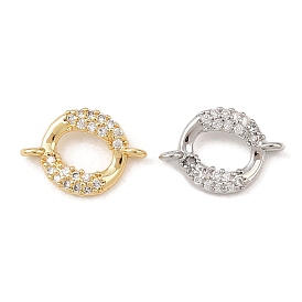 Звенья кольца из латуни с микропаве из прозрачного кубического циркония, без кадмия и без свинца, стойки покрытие, долговечный