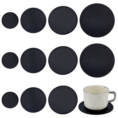 12 шт. 4 стили силиконовые салфетки, кубки, противоскользящие подставки под горячее, плоско-круглые