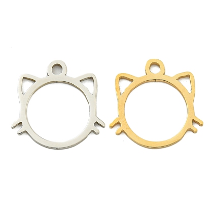 Ионное покрытие (ip) 201 брелоки из нержавеющей стали, кошачье очарование, лазерная резка