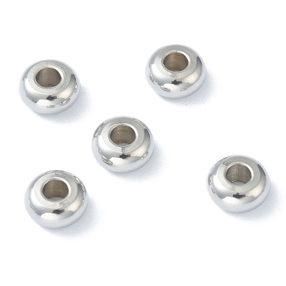 202 Stainless Steel Spacer Beads, Flat Round