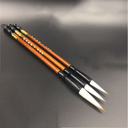 Wood Chinese Traditional Calligraphy Brush, with Goat Mane Brush Head, Writing Painting Drawing Supplies