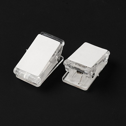 Transparent PP Plastic Clips, with Double-Sided Sticker, Rectangle