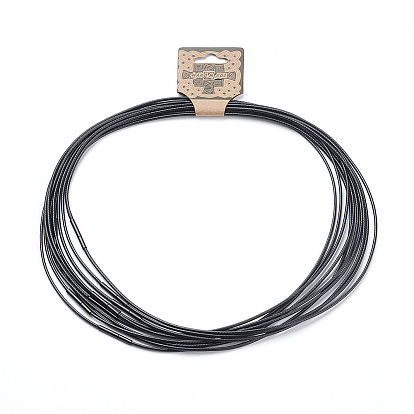 Воском хлопка ожерелье шнура решений, с 304 нержавеющей стали застежки, металлический черный 